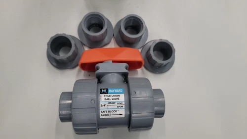 3/4" CPVC True Union Ball Valve w/EPDM o-rings; socket/threaded end connections