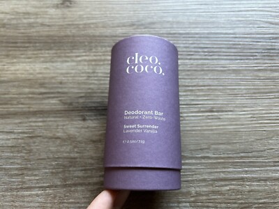 CLEO + COCO Charcoal Deodorant Bar Natural & Aluminum-Free Lavender Vanilla New