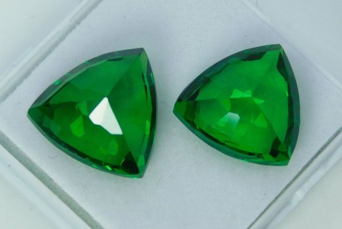 19 Ct Natural Tsavorite Trillion Garnet Shape Green Certified Loose Gemstone - Picture 7 of 7