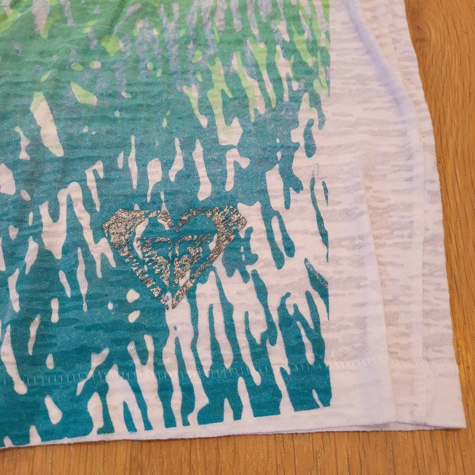 Roxy T Shirt Juniors Small Short Sleeve Multicolored Rainbow Splash Summer Y2K - Image 2 of 4