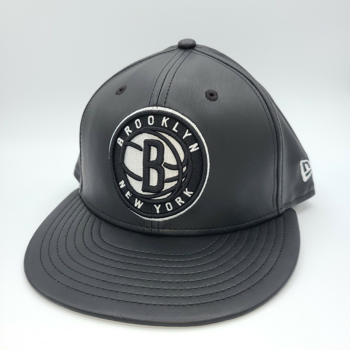 Brooklyn Nets Hat New Era 59Fifty Fitted Size 7-1/8 Black Faux