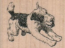 Running Terrier Dog 2 1/4 x 2" Rubber Stamp, Dog Stamp, Dog Lover Stamp
