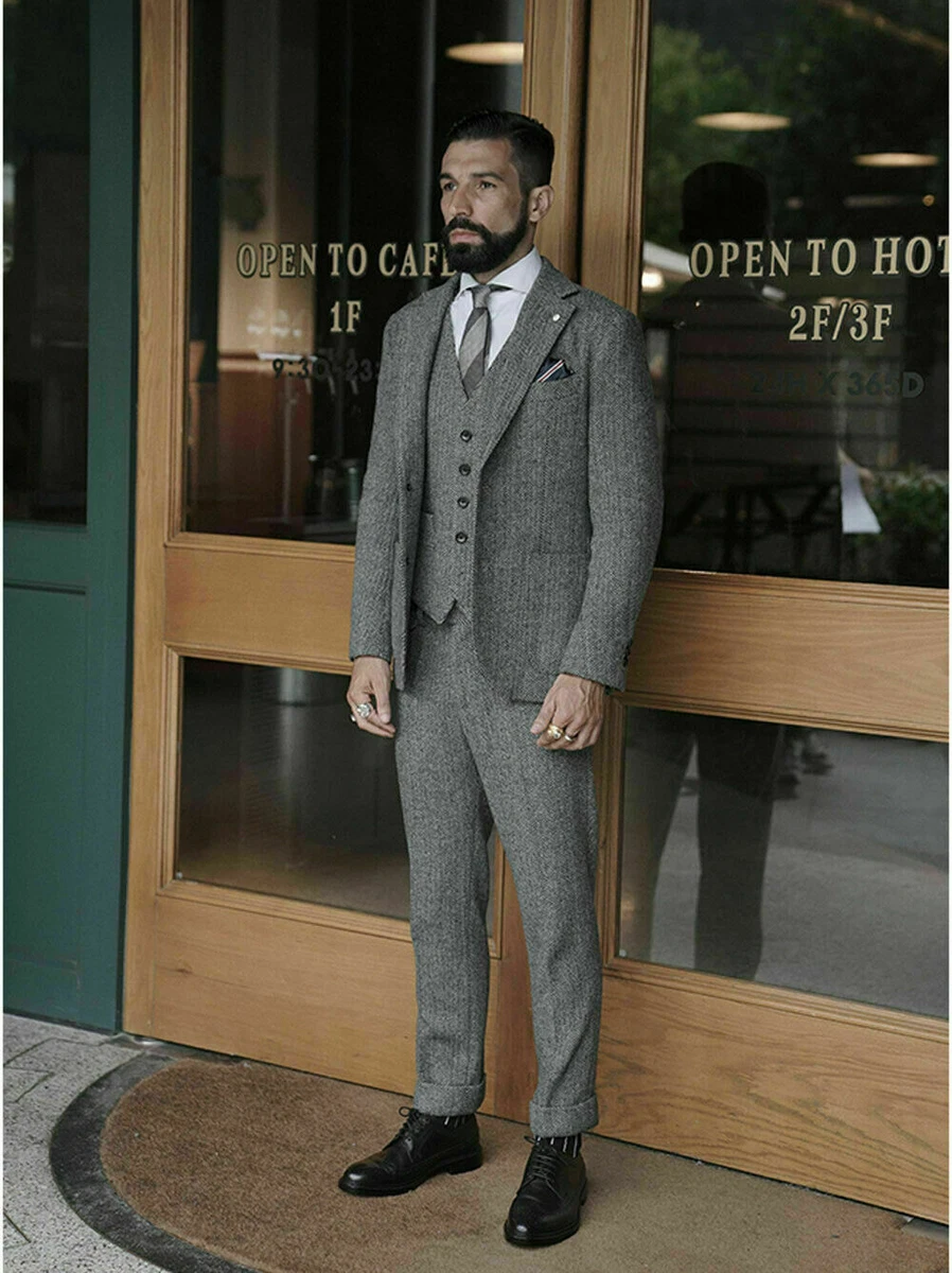 Men's Brown Tweed 1913 Collection 3 Piece Slim Suit - 1913 Collection |  Hawes & Curtis