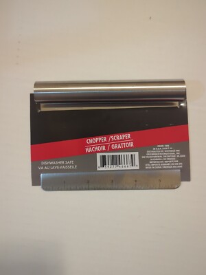 Kitchen Multi Tool 6 x 4.5  Stainless Steel  Chopper Pizza Slicer Scrapper Ruler
