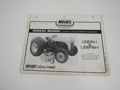 Woods L59F8N-1 L306F8N-1 Belly Mower Owners and Parts Manual Ford Fordson Fergus
