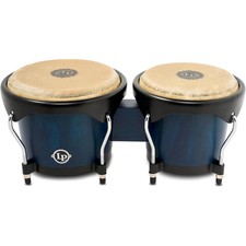 Latin Percussion LP601NYII City II Series Bongo Set w/Double Stand 7   8  -Blue