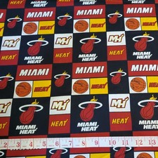 NBA Miami Heat Basketball  100% Cotton Fabric FQ HY BTY U pick size