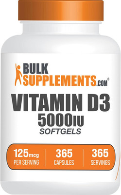 BulkSupplements.com Vitamin D3 5000IU Softgels - Cholecalciferol, D3 Supplement,