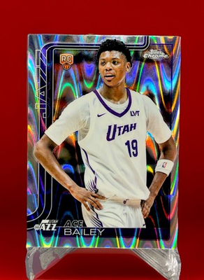 #ad #ad 2025 26 Topps Chrome Ace Bailey #255 RayWave Refractor RC $11.89