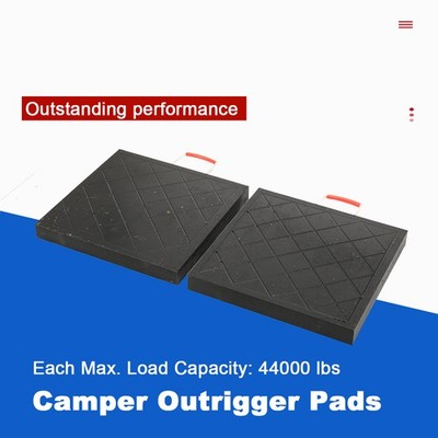 2PCS Crane Outrigger Pad + Handle Stabilizing Block for Trailer Crane RV 40x40cm