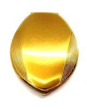 Vintage AMERICAN BEAUTY Ladies Powder Compact Round 3.25" Wide ~ Odd Shape