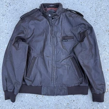 Vintage MEMBERS ONLY Leather Jacket Mens 44 Iconic Racer Bomber Brown 80s