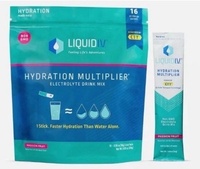 Liquid Iv Passion Fruit Electrolyte Powder, 9.3oz - 16 Count Exp 7/2025