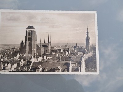 Foto AK Danzig Gdansk Westpreußen Marienkirche Rathaus Feldpost 20.3.1940