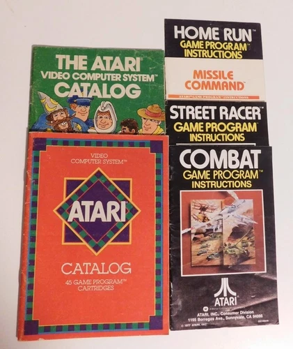 Vintage 1977 ATARI Video Computer System Catalogs Game Program Instructions