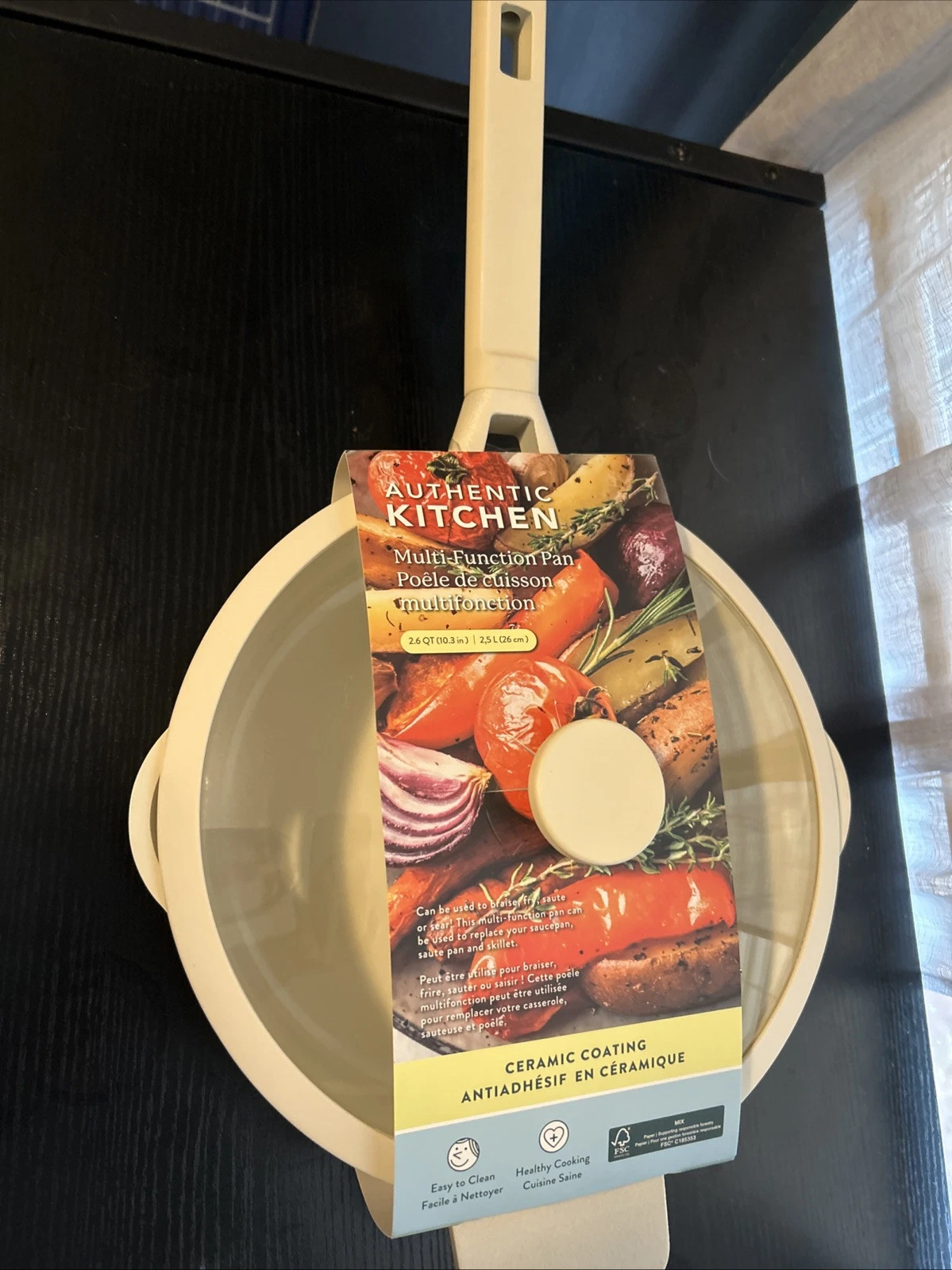 Authentic kitchen Ceramic Nonstick 10.3” Multi-function Skillet Deep 2.6 Qt