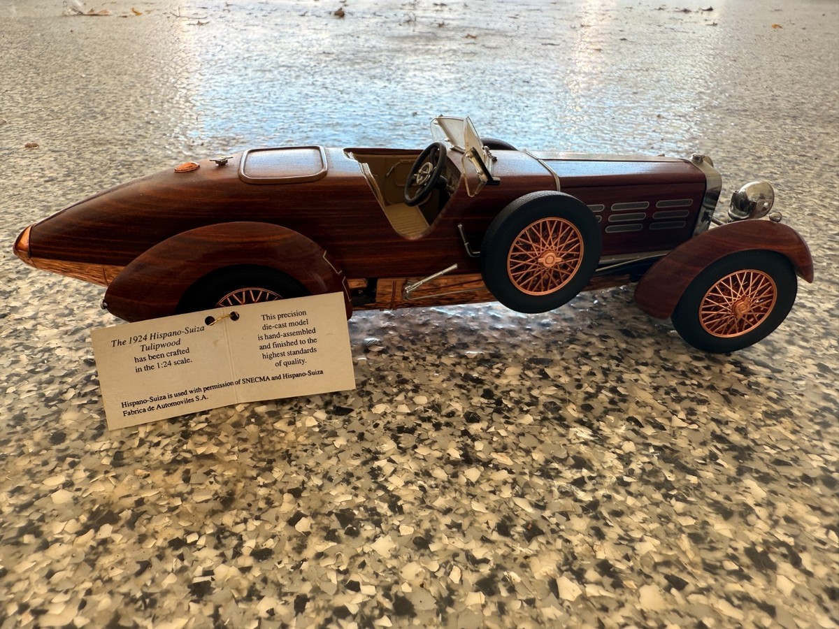 Franklin Mint 1924 Hispano-Suiza Tulipwood Wood & Copper 1:24
