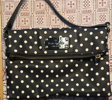 kate spade new york Black White Polka Dot Crossbody Bag Zip Lined Detachable