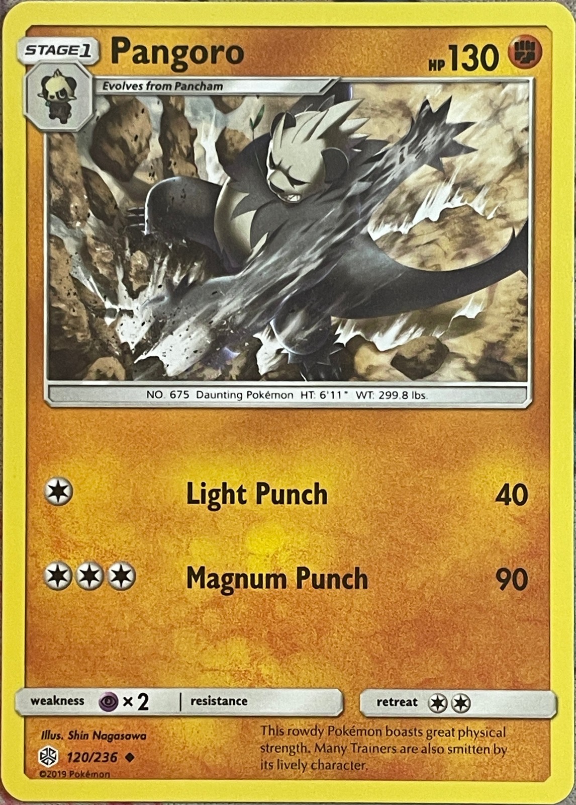 Pangoro - 120/236 - Cosmic Eclipse Pokemon 2019
