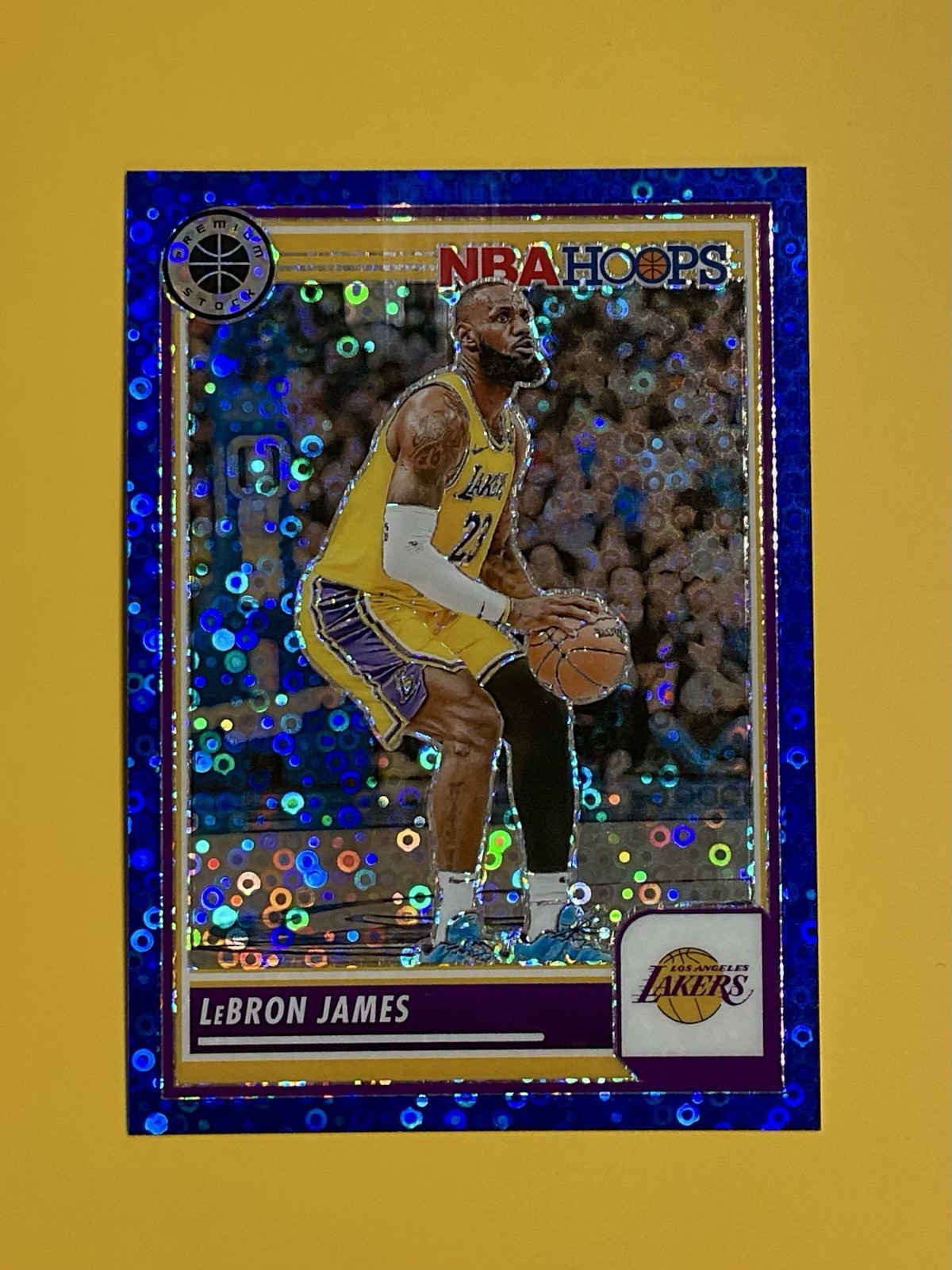 2023-24 Hoops Premium Stock LeBron James #149 Disco Blue Prizm /99