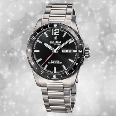 Festina Herrenuhr Titanium Armbanduhr Titan silber UF20698/4