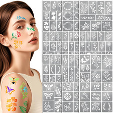 142 PCS Botanical Wildflowertemporary Tattoo Stencils for Kids Adult Flowers Lea