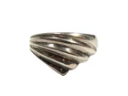 Vintage Sterling Silver Wave Ribbed Modernist Sz 8 Ring Thailand