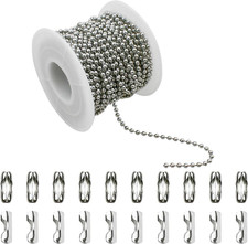 32.8 Feet Stainless Steel Ball Beaded Chain Necklace Chains for Making Jewelry w