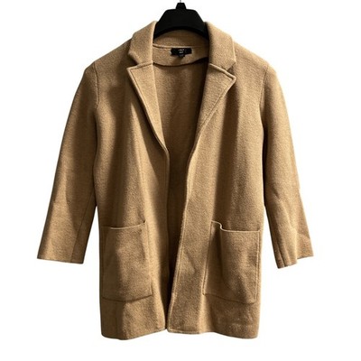 J Crew Sweater Blazer Women XXS Tan Wool Blend Jacket Neutral Preppy School Girl