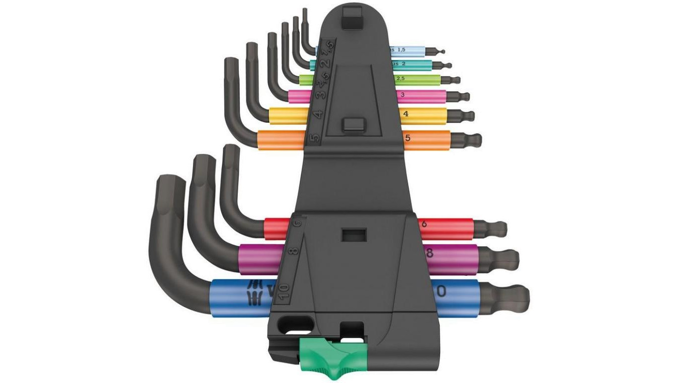 SET OF 950/9 HEX-PLUS MULTICOLOUR SHANK WRENCHES /T2UK