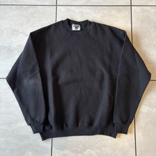 Vintage 90s LEE Black BLANK Crewneck Sweatshirt Men's L Made In USA