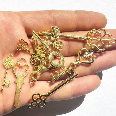 Pack of 13 Key Management Tools Vintages Metal Charms Assorted Random Styles