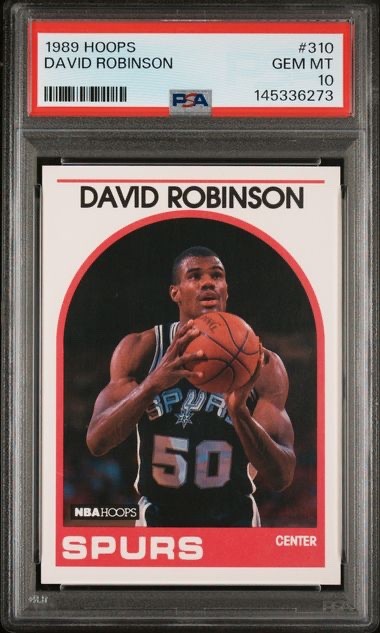 DAVID ROBINSON RC 1989-90 NBA HOOPS ROOKIE PSA 10
