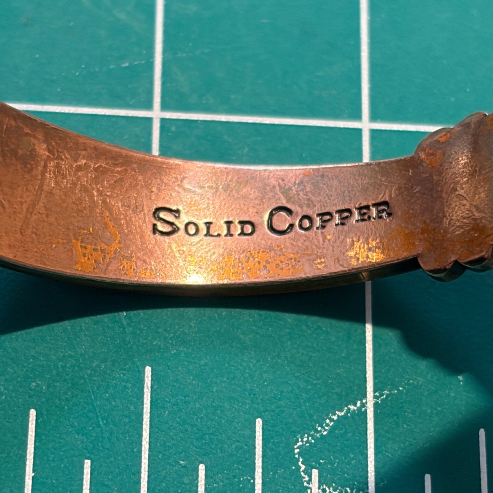 Cuff Bracelet Vintage Solid Copper Mid Century Mo… - image 4