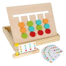 Montessori Learning Toys Slide Puzzle Color & Shape Matching Brain Teasers Logic