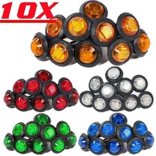10Pcs 12V Car Truck Lorry Round LED Bullet Button Side Mini Marker Lights Lamp