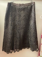 Vintage Old Navy Dark Brown Lace Fitted Knee Length Skirt Size 4