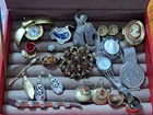 Vintage to Now Costume Jewelry Lot Brooches Watches Cameo Earrings Wearable
