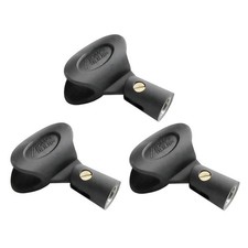 Audio2000'S AMC4181 Three-Pack Wireless Microphone Holders Clips Total Black