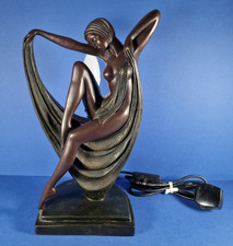 WIDDOP BINGHAM A Beautiful Lady Resin Art Deco Style Table Lamp - Crosa 1993