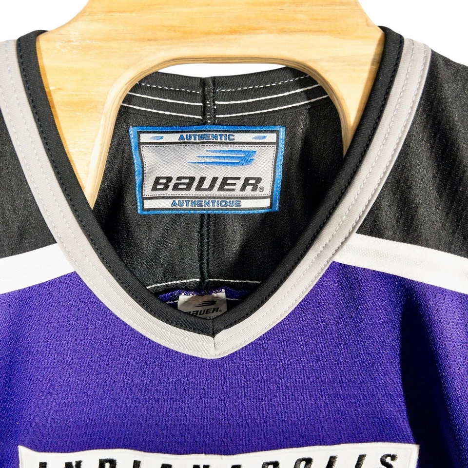 Винтажная мужская хоккейная футболка Bauer Indianapolis средний размер IHL НХЛ хоккей - Изображение 3 из 4