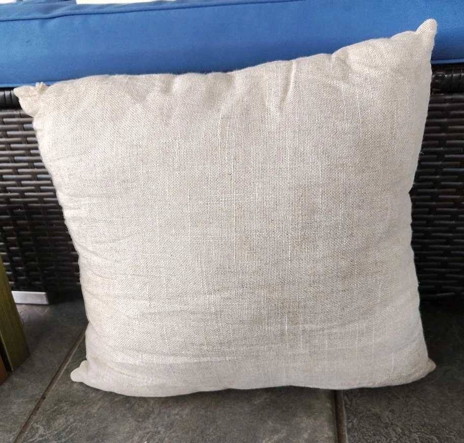 Christmas Red Cardinal Throw Pillow Velvet Appliqied Bird 17" Square Pinecones  - Image 4 of 4