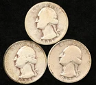 1932-D, 1932-S, 1932 Washington Quarter Set 3 Coins G-VG Circulated (#SLC00284)