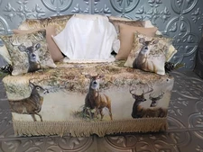 DEER BUCK 🦌 SOFA TISSUE BOX COVER NEW HANDMADE FREE TISSUES