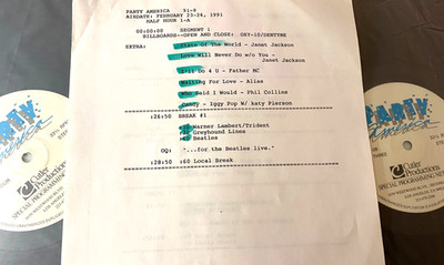 2/23/91 MAGIC MATT ALAN HOSTS 2 HR 80s PARTY AMERICA SHOW, 22 TUNES/20+ MIN SETS