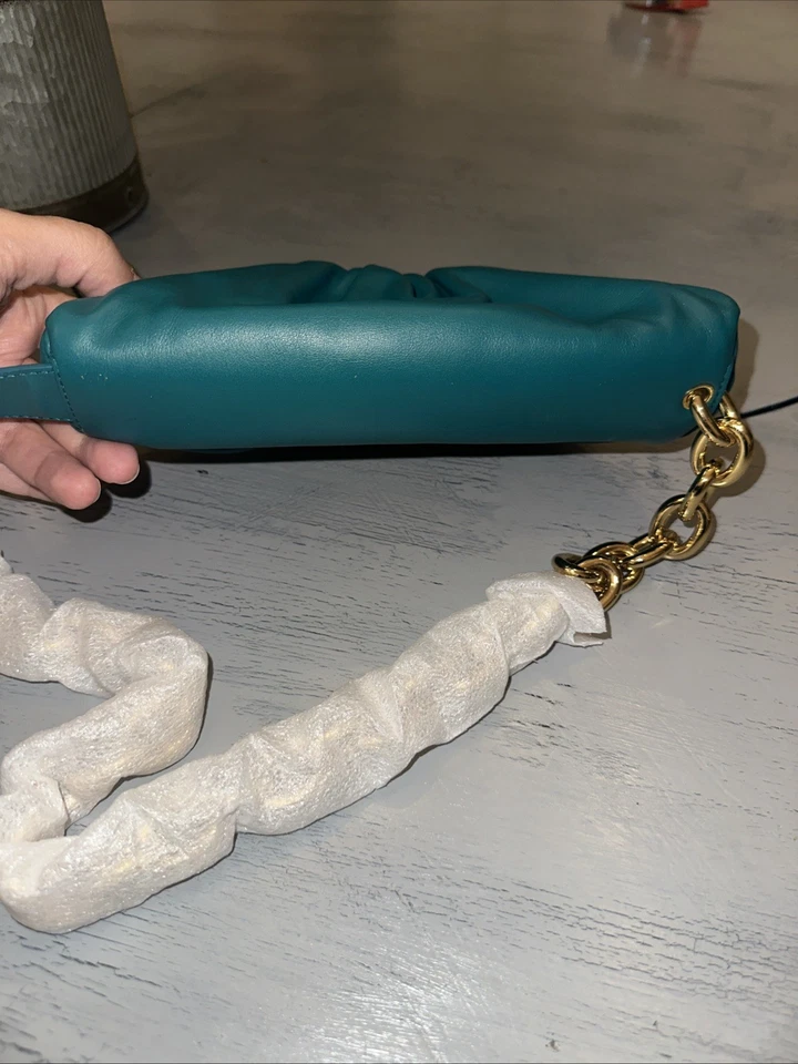 Bolsa corrente cinto Bottega Veneta azul-petróleo Nappa - Imagem 3 de 4