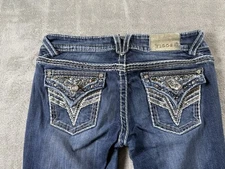 Vigoss The New York Bootcut Distressed Jeans Womens Size 7/8 33  Bling Y2K  90s