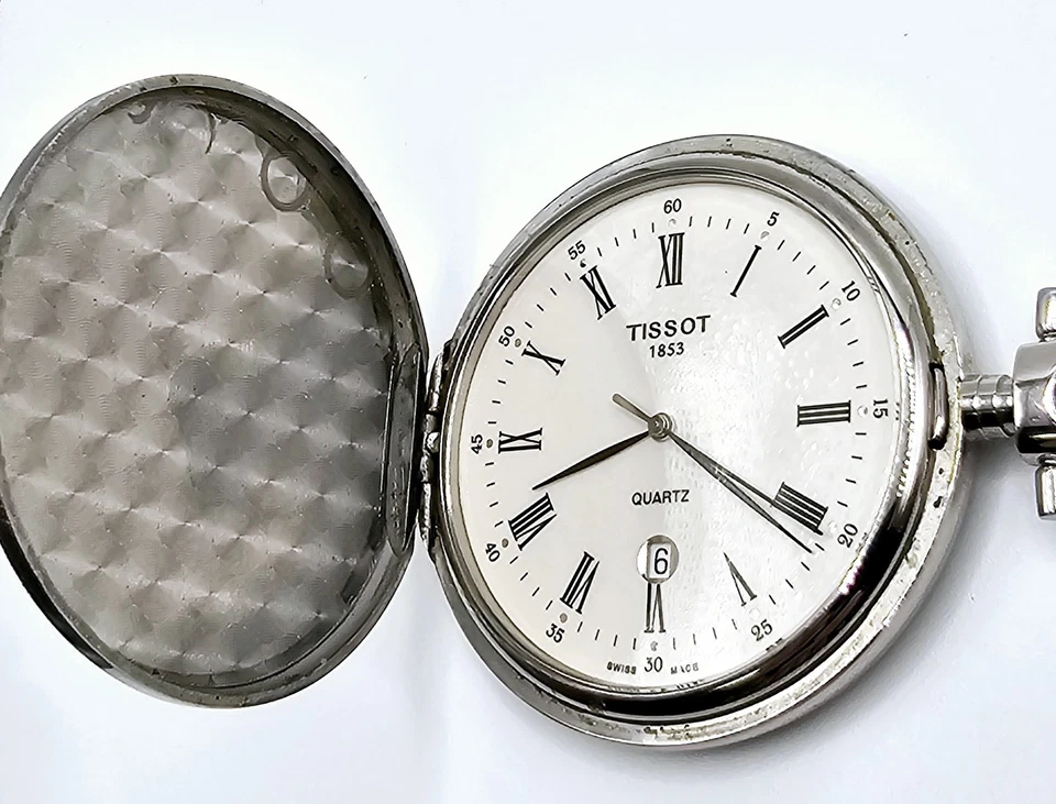 Tissot Savonnette Pocket Watch T836.553.13 AKA 1853 48.5mm Silver Tone   - Image 4 of 4