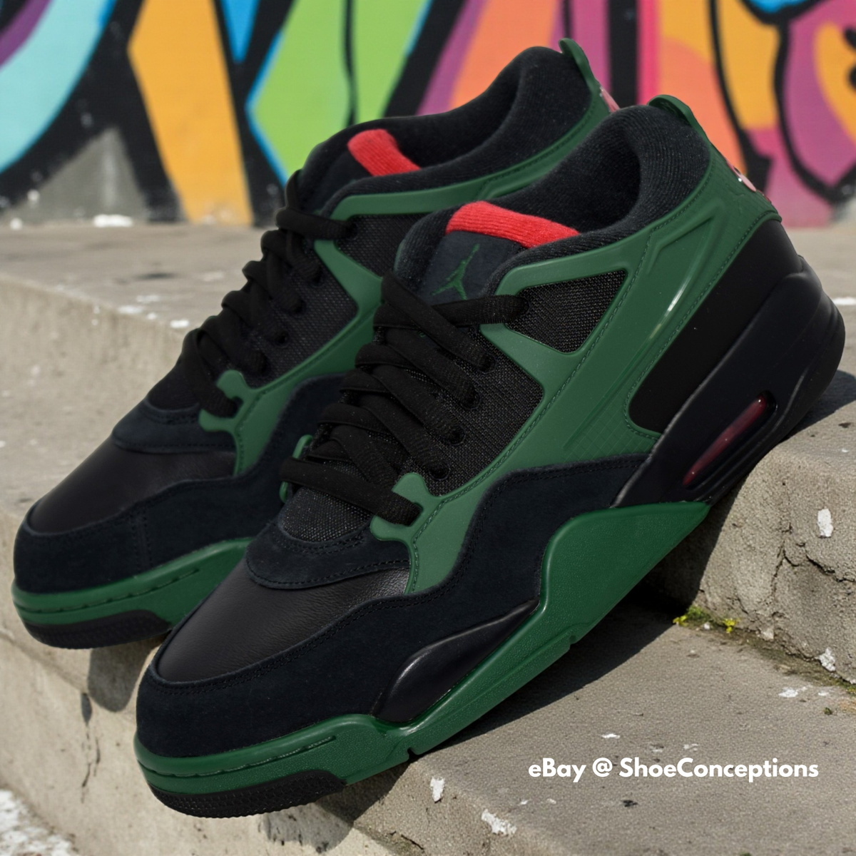 Nike Air Jordan 4 RM Shoes Black Gorge Green Red FQ7939-003 Men's Nike Air Jordan 4 RM Shoes Black Gorge Green Red FQ7939-003 Men's