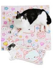 Cat Grooming Wrap for Cutting Nails, 31.5" Anti-Escape Calming Cat Swaddle Wr...